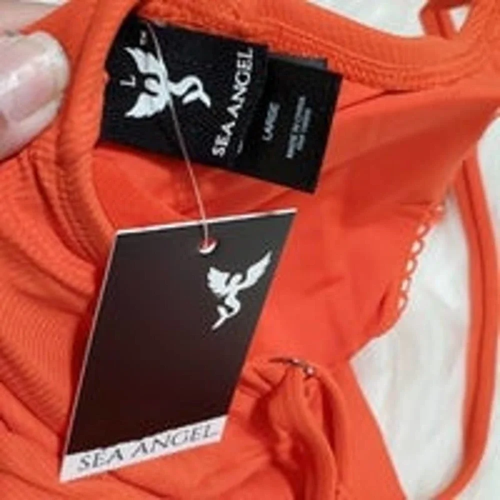 Target Orange Underwire Ribbed One Piece Swimsuit - L - Picture 4 of 6